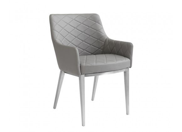 Chase Dining Armchair - Grey - Angled View