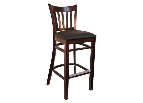 H&D Seating Open Vertical Back Wood Barstool - Dark Walnut