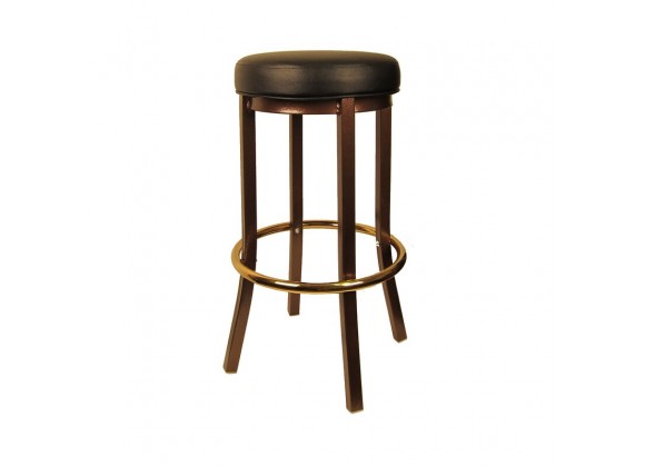 H&D Seating Metal Backless Barstool with Copper Vein Finish