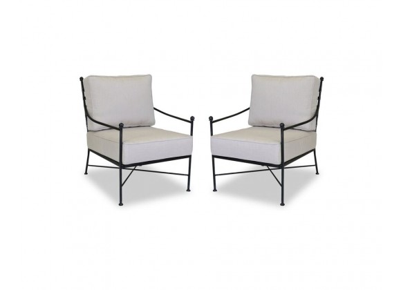 Provence Aluminum Club Chair With Cushions - Set of 2 - Front
