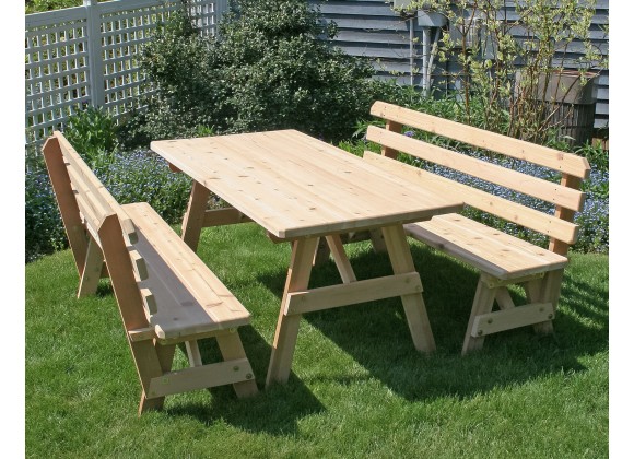 Red Cedar 27" Wide Classic Family Picnic Table