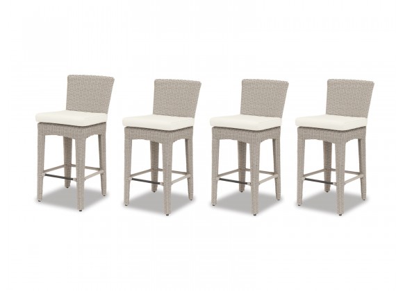 Manhattan Wicker Barstool With Cushions - Set of 4 (front)