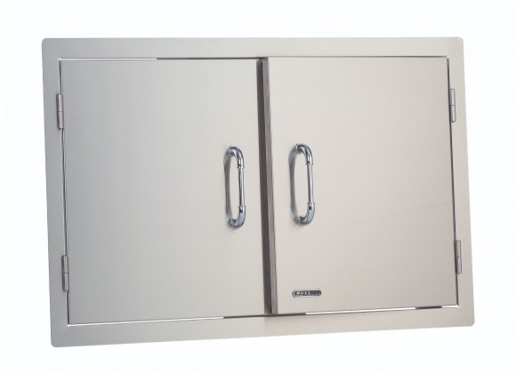 Bull BBQ 30" Double Doors - Stainless Steel - Angled and Close-up