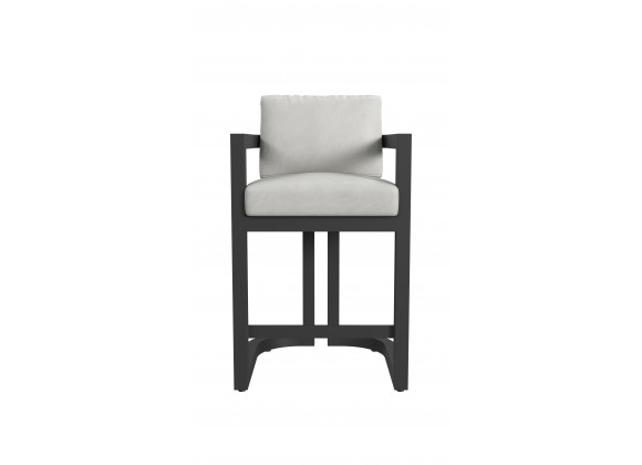 Sunset West Malibu Barstool in Cast Silver, No Welt Front