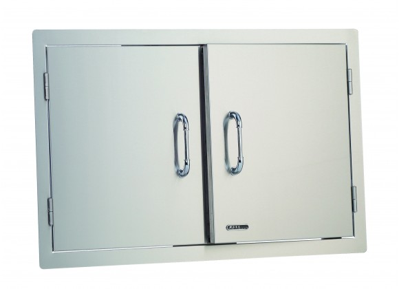 Bull BBQ 38" Double Doors - Stainless Steel - Angled Close-up