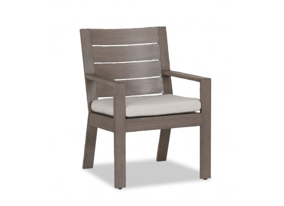 Laguna Dining Chair in Canvas Flax, No Welt - Front Side Angle