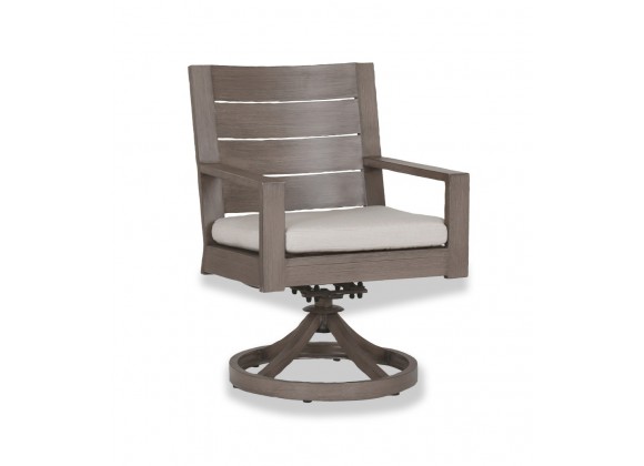 Laguna Swivel Dining Chair With Cushions In Canvas Flax