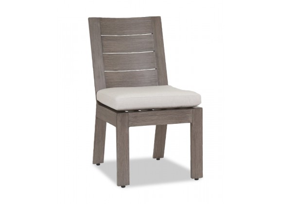  Laguna Armless Dining Chair With Cushions In Canvas Flax