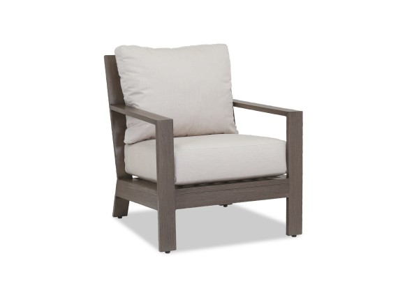 Laguna Club Chair in Canvas Flax, No Welt - Front Side Angle