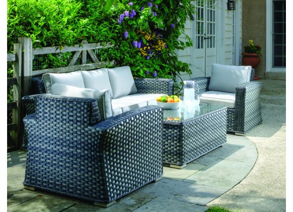 Alfresco Home Palisades All Weather Wicker 4 Piece Seating Group with Cushions