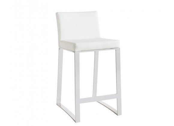Architect Counter Stool - White - Angled View