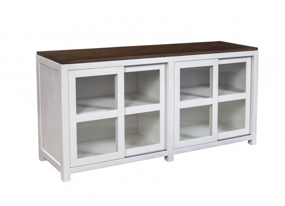Alpine Furniture Donham Large Display Cabinet - Angled 