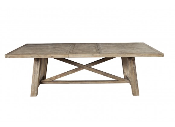 Alpine Furniture Newberry Extension Dining Table, Weathered Natural - Front Angle