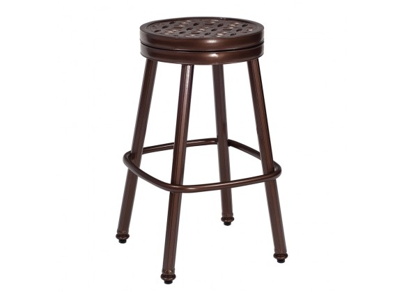 Woodard Casa Round Swivel Bar Stool with Optional Seat Pad
