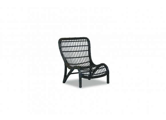 unset West Venice Wicker Armless Club Chair - Front Side Angle