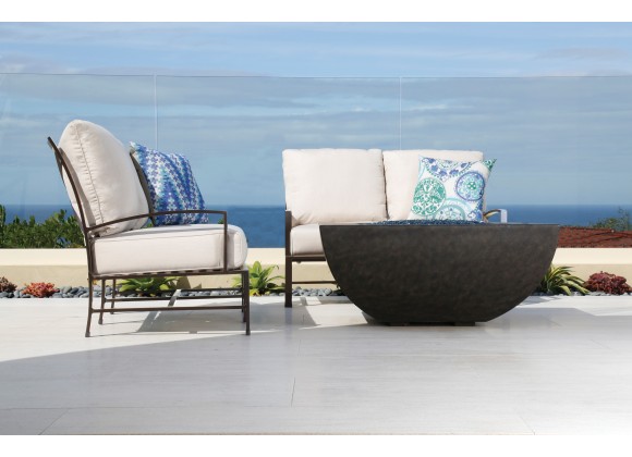 Sunset West La Jolla Aluminum Loveseat with Cushion - Lifestyle