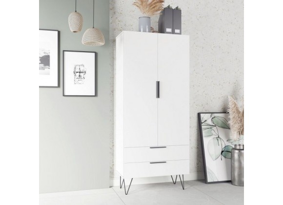 Manhattan Comfort Beekman 67.32 Tall Cabinet with 6 Shelves in White