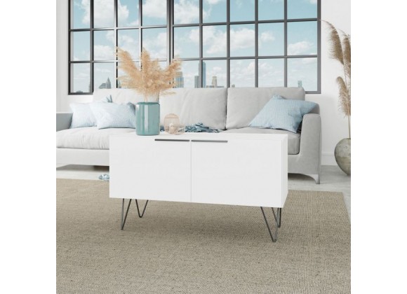 Manhattan Comfort Beekman 35.43 Accent Cabinet with 2 Shelves in White