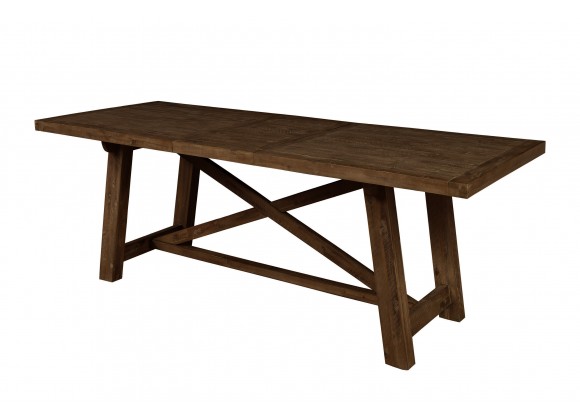 Alpine Furniture Newberry Rectangular Dining Table in Medium Brown - Angled