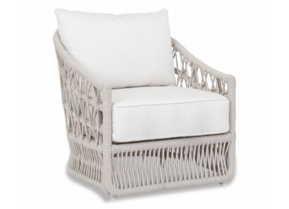 Dana Rope Club Chair With Cushion in Linen Canvas