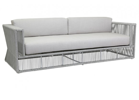 Sunset West Miami Sofa With Cushions in Echo Ash - Angled