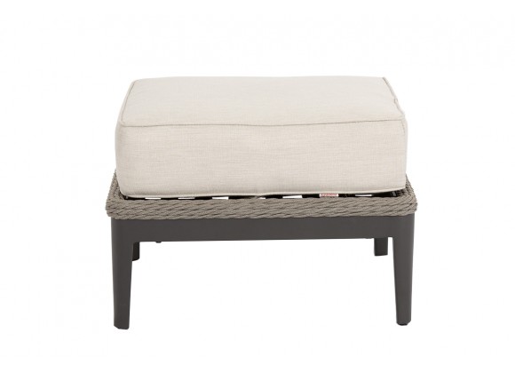 Marbella Ottoman in Echo Ash w/ Self Welt - Front Angle