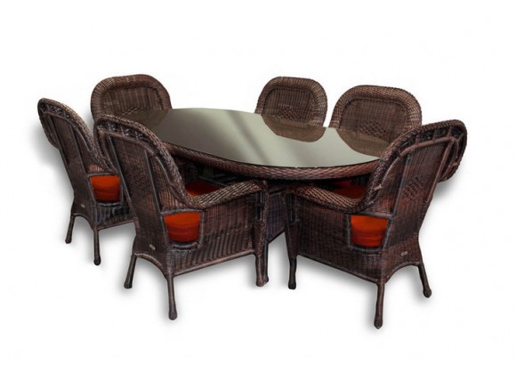 Tortuga Outdoor Sea Pines Resin Wicker 7 Piece Oval Dining Set 