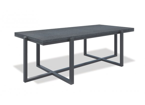 Retangle Coffee Table with Honed Granite Top - Slate Finish in Front Side Angle