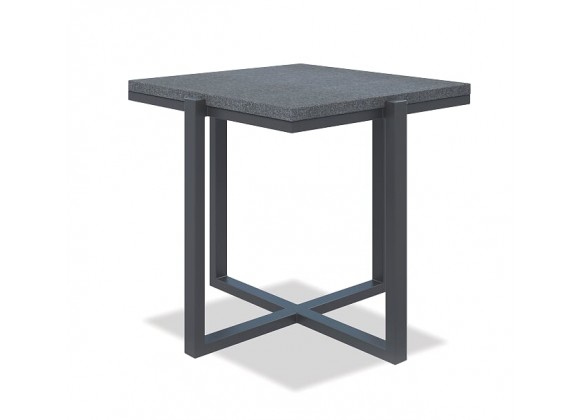 Square End Table with Honed Granite - Slate