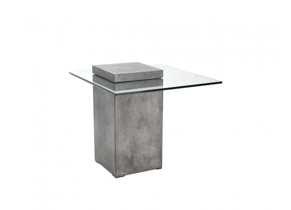 Sunpan Grange End Table - Square - Anthracite Grey - Front Side Angle