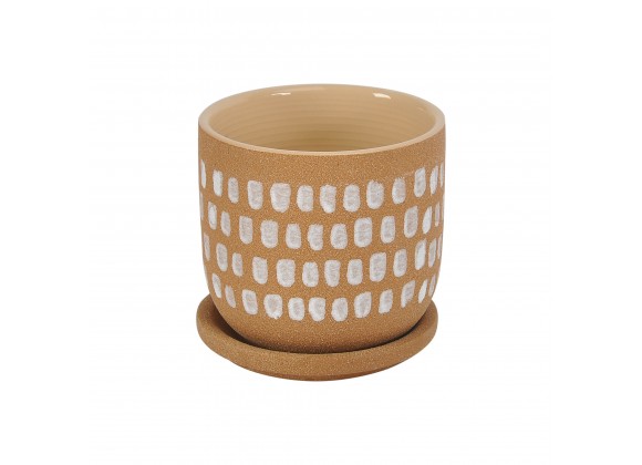 Moe's Home Collection Botanical Planter Natural in 4.5IN - Front Angle