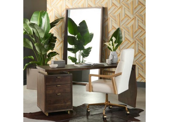 Sunpan Fresno Floor Mirror Narrow Brown - Narrow Natural - Lifestyle