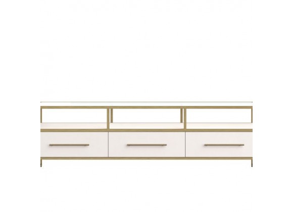 Sunpan Venice Media Console and Cabinet - Oyster Shagreen - Front Angle