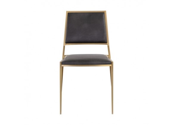 Sunpan Odilia Stackable Dining Chair Bravo Portabella - Front Angle