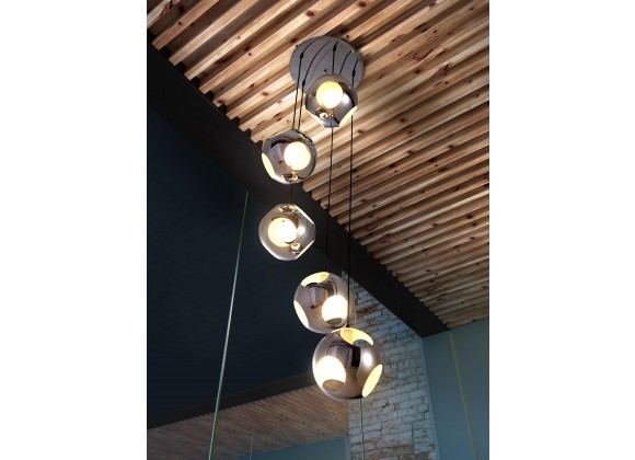 Zuo Modern Meteor Shower Ceiling Lamp Chrome - Lifestyle