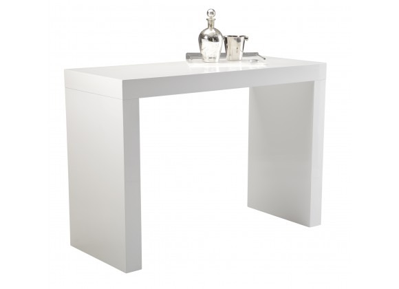 Sunpan Faro Bar Table - High Gloss White - With Decor