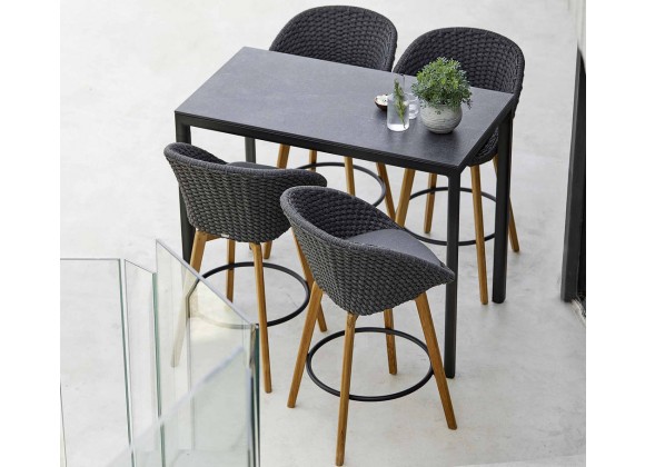 Cane-Line Peacock Bar Chair W/Teak Legs 