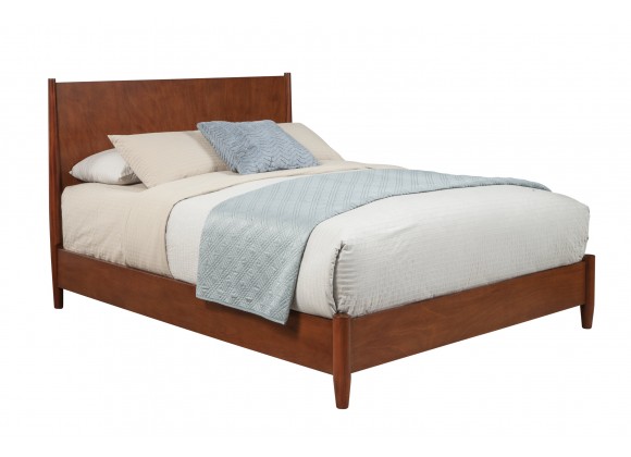 Alpine Furniture Flynn Full Platform Bed in Acorn - Front Side Angle