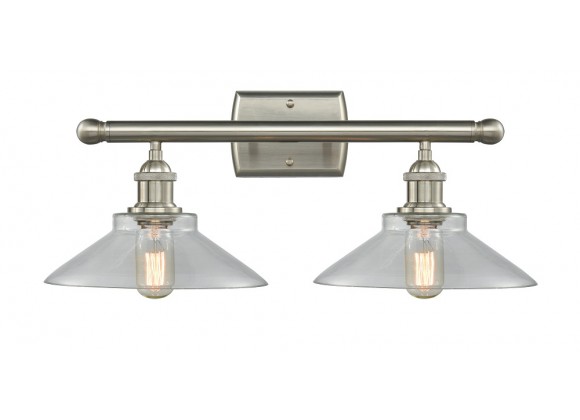 Glass Vanity Light - Brushed Satin Nickel - CLEAR GLASS