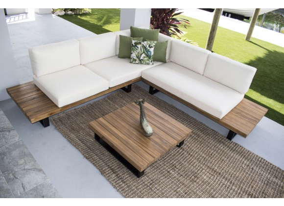 Hospitality Rattan Patio Norman's Cay 3-Piece Sectional Top View