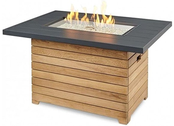 Outdoor Greatroom Company Aluminum Darien Rectangular Gas Fire Pit Table