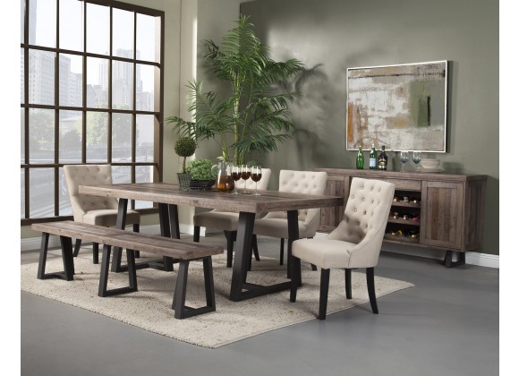 Alpine Furniture Prairie Rectangular Dining Table, Natural/Black - Lifestyle