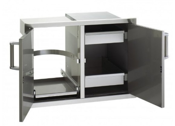 Fire Magic Double Door w/ Dual Drawers & Trash Tray