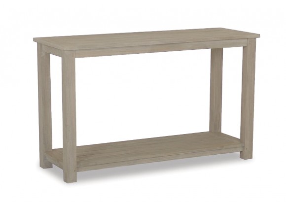 Sofa Table in Coastal Teak - Front Side Angle