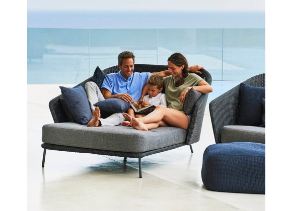 Cane-Line Mega Daybed, Right, Incl. Grey Cushion Set