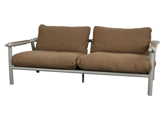 Cane-Line Sticks 2-Seater Sofa Taupe, aluminium Umber brown