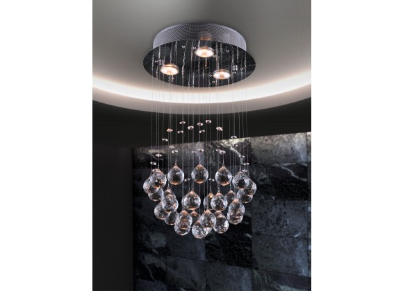 Zuo Modern Pollow Ceiling Lamp Chrome - Lifestyle