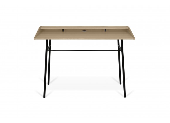TemaHome Ply Desk Without Drawer in Light Oak & Pure Black - Front