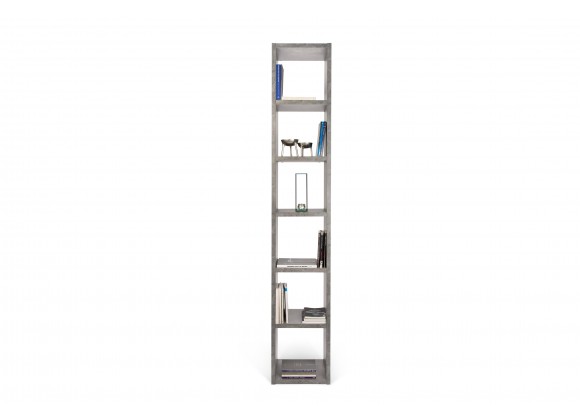TemaHome Pombal Bookshelf 16" Starter Kit in Concrete Look - Front with Contents