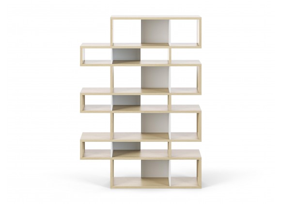 TemaHome London Bookshelf 2010-003 in Oak Frame and Pure White Backs - Front